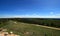 Cement Ridge view of the Black Hills in South Dakota USA with split rail fence