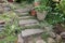 Cement Stone Steps to Backyard Garden