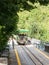 The cement train. Old train  between the Pobla de Lillet and the cement factory Asland, passing through the Garden Artigas de