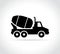 Cement truck mixer vector icon