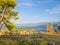 Cemetery the city of Nafpaktos. Gulf of Corinth, Greece.