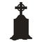 Cemetery gravestone silhouette sticker monochrome