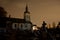 Cemetery graveyard church night, Leuven, Belgium