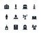 Cemetery icons set. Vector black funeral icons. Flat illustration