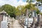 Cemetery at Konkaikomyo-ji Temple in Kyoto, Japan. The Temple originally built in 1175 and also known