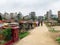 The cemetery is in the middle of a new urban area - Hanoi, Vietnam March 5, 2019