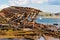 Cemetery of ships in the Murmansk region