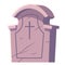 Cemetery, tombstone with cross engraving, cartoon