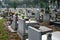 Cemetery, view of the gravestones in the autumn