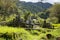 Cemetry at Tsumago Juku town along the Nakasendo trail in Kiso Valley, Japan.