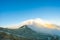 Cemoro Lawang; small village in morning mist. Which situated on the edge of massive north-east of Mount Bromo, East Java, Indonesi