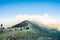 Cemoro Lawang; small village in morning mist. Which situated on the edge of massive north-east of Mount Bromo, East Java, Indonesi