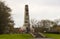 The Cenotaph and German U Boat deck gun in Bangor`s Ward Park on a dull morning in County Down Northern Ireland