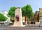 Cenotaph War Memorial with flags on Whitehall in London