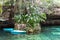 Cenote, a cavern with fresh water in a tropical jungle