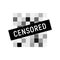 Censor pixel sign bar. Censorship square vector graphic blur effect censored content