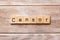 Censor word written on wood block. Censor text on wooden table for your desing, concept
