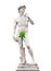 Censored concept. Michelangelo`s David statue with  green leaf