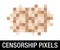 Censorship blur effect, isolated on a white background. Censor blurry pixels, vector element