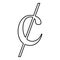 Cent symbol sign dollor money icon black color outline vector illustration flat style image