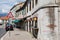 Cental street of Kotor with old architecture buildings.