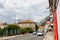 Cental street of Kotor with old architecture buildings.