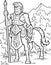 Centaur. Human warrior with horse body. Fantasy magic creatures collection. Hand drawn illustration. Engraved line art drawing,