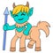 Centaur monster half horse warrior war, doodle icon image kawaii