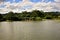 Centennial Park Lake with colorful pedal boats