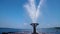 Centennial Park Waterfront Fountain. Lake Simcoe in summer time. Barrie, Ontario, Canada