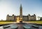 Center Block and the Peace Tower in Parliament Hill at Ottawa in Canada