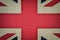 Center of british flag on old canvas texture
