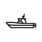 center console boat line icon vector illustration