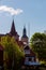 The center of Falun town with Kristine Church in Sweden