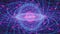 Center of the galaxy sound waves visualized, vibrant colorful vibrational cymatics in blue and purple