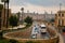 center of jerusalem. Central square, administrative buildings, large houses, few people, rain