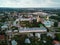 The center and Kremlin of the ancient Russian city of Kolomna photographed from a height. Russia.