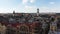 The center of Lviv city Ukraine on a cloudy day aerial view.