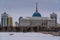 The center of modern Nur-Sultan with Ak Orda Presidential Palace of the president of Kazhkstan
