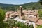 Center of Moustiers-Sainte-Marie in the Provence, France