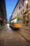 Center Street, tram long exposure in Milan, Lombardia, Italy