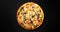 Center view full hot pizza rotate 360 degrees  4k footage video