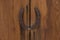 Centered horseshoe on wooden wall
