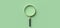 Centered magnification glass on green background - 3d illustration