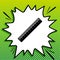 Centimeter ruler sign. Black Icon on white popart Splash at green background with white spots. Illustration