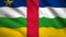 Central African Republic flag Motion video waving in wind. Flag Closeup 1080p HD  footage