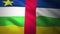 Central African Republic Flag Waving Textile Textured Background. Seamless Loop Animation. Full Screen. Slow motion. 4K