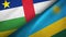 Central African Republic and Rwanda two flags textile cloth, fabric texture