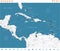 Central America - map and navigation labels - illustration.