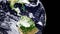 Central america world globe shows americas from satellite - 3d video